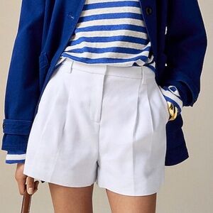 NWT J Crew Lucia Short in Stretch Linen Blend White